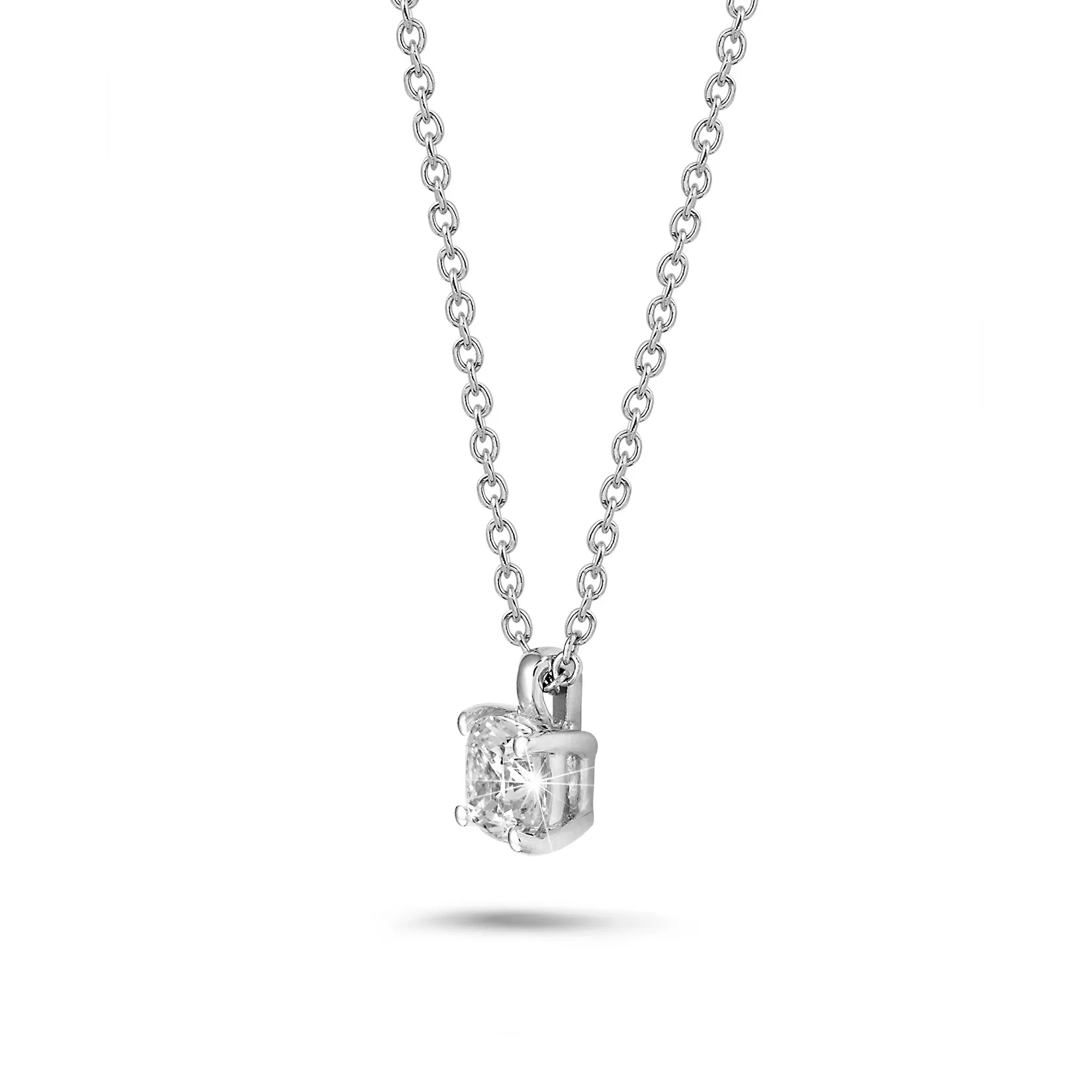 1.00 quilates colgante solitario diamante talla cojín en oro blanco 