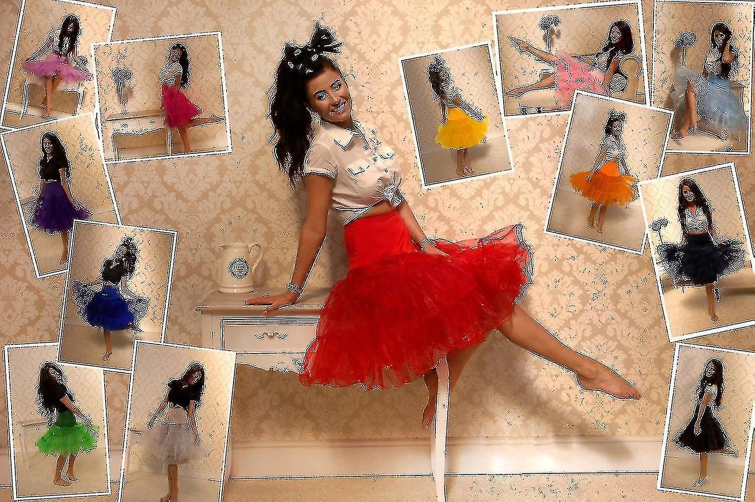 26 "Retro Underskirt / 50s Swing Vintage Petticoat / rockabilly Tutu / fancy Net Skirt