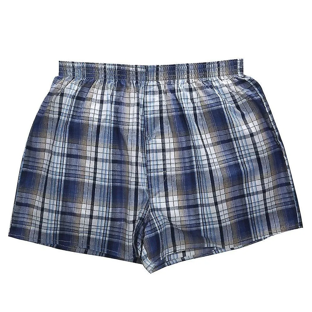 4PACK PANTALONES CORTOS BOXER MASCULINO ALGODóN TEJIDO 100% CLáSICO PLAID PEINADO MASCULINO UNDERPANT SUELTO TRANSPIRABLE