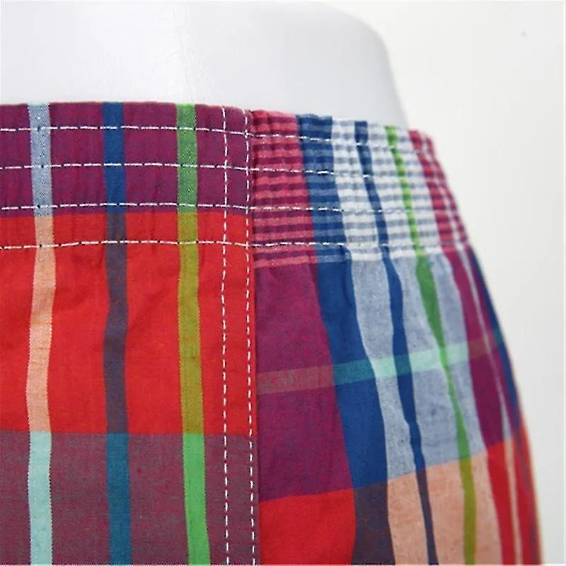 4PACK PANTALONES CORTOS BOXER MASCULINO ALGODóN TEJIDO 100% CLáSICO PLAID PEINADO MASCULINO UNDERPANT SUELTO TRANSPIRABLE
