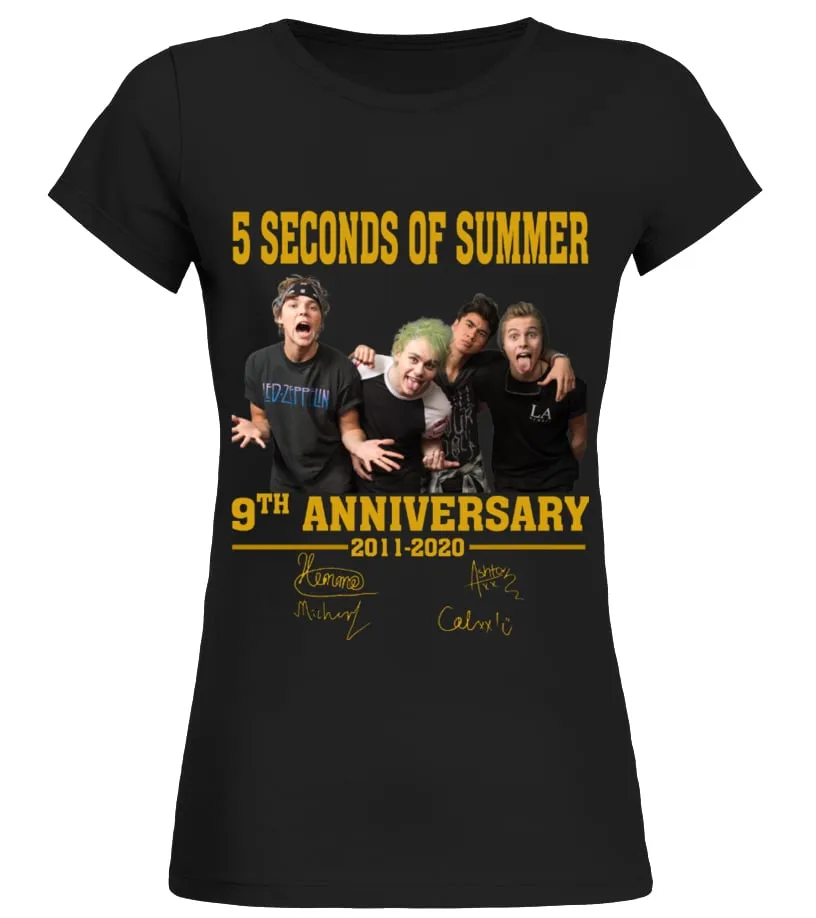 5 SECONDS OF SUMMER 09TH ANNIVERSARY Camiseta cuello redondo Mujer