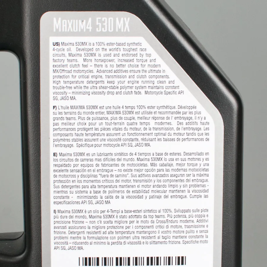 Aceite de Motor Maxima 530MX 4T Ester 100% Sintético 1L