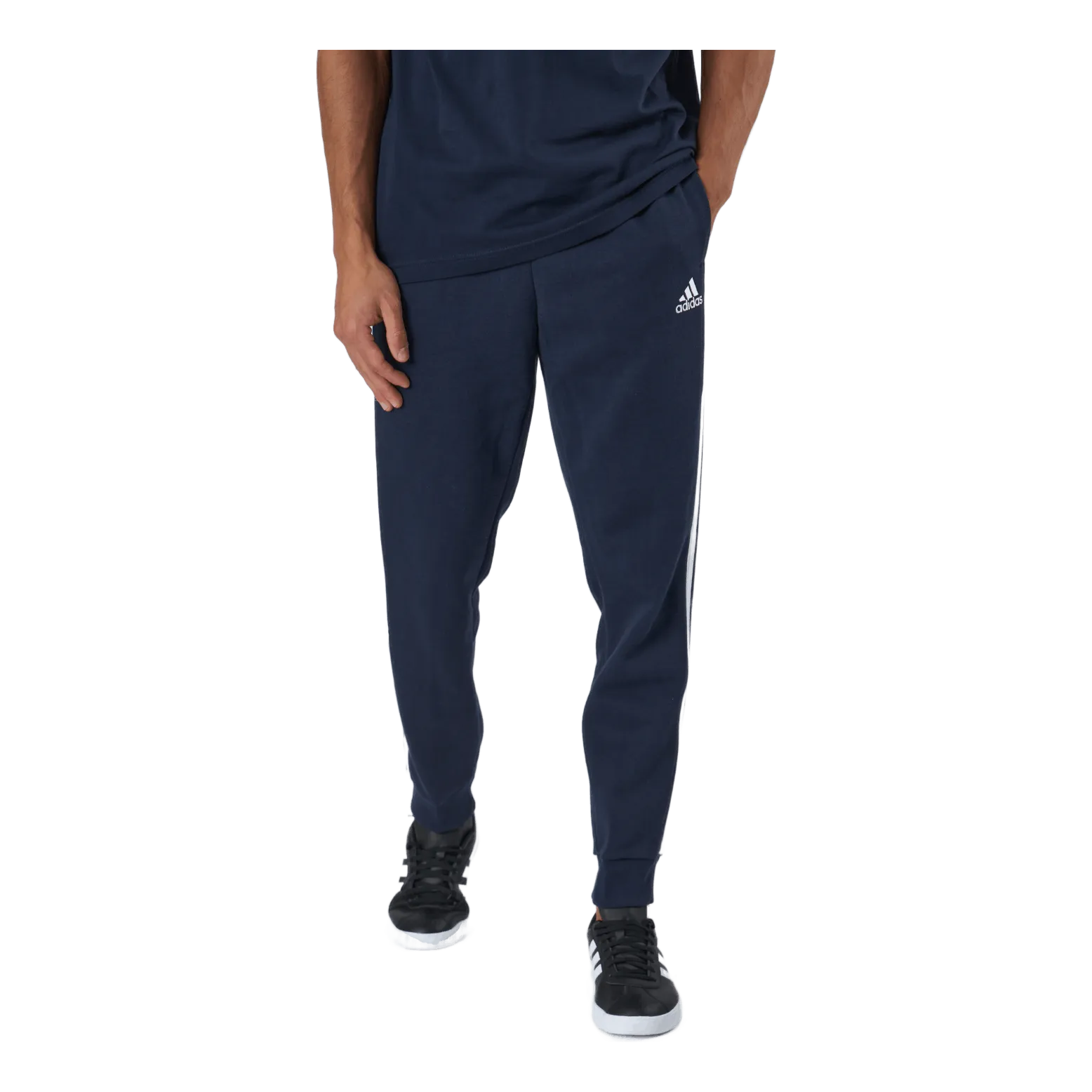 Adidas Essentials Tapered Cuff 3 Stripes Pants Legend Ink / White