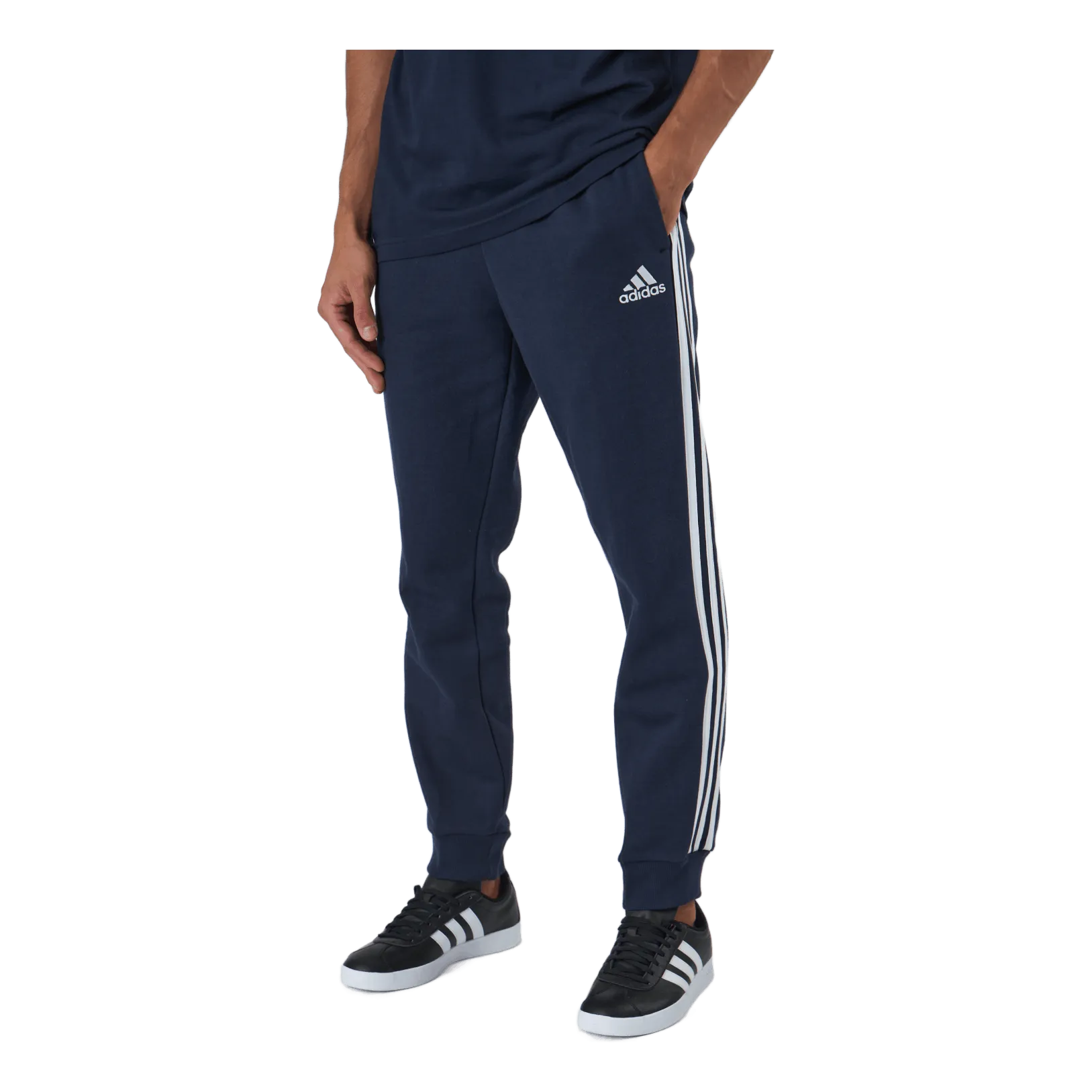 Adidas Essentials Tapered Cuff 3 Stripes Pants Legend Ink / White