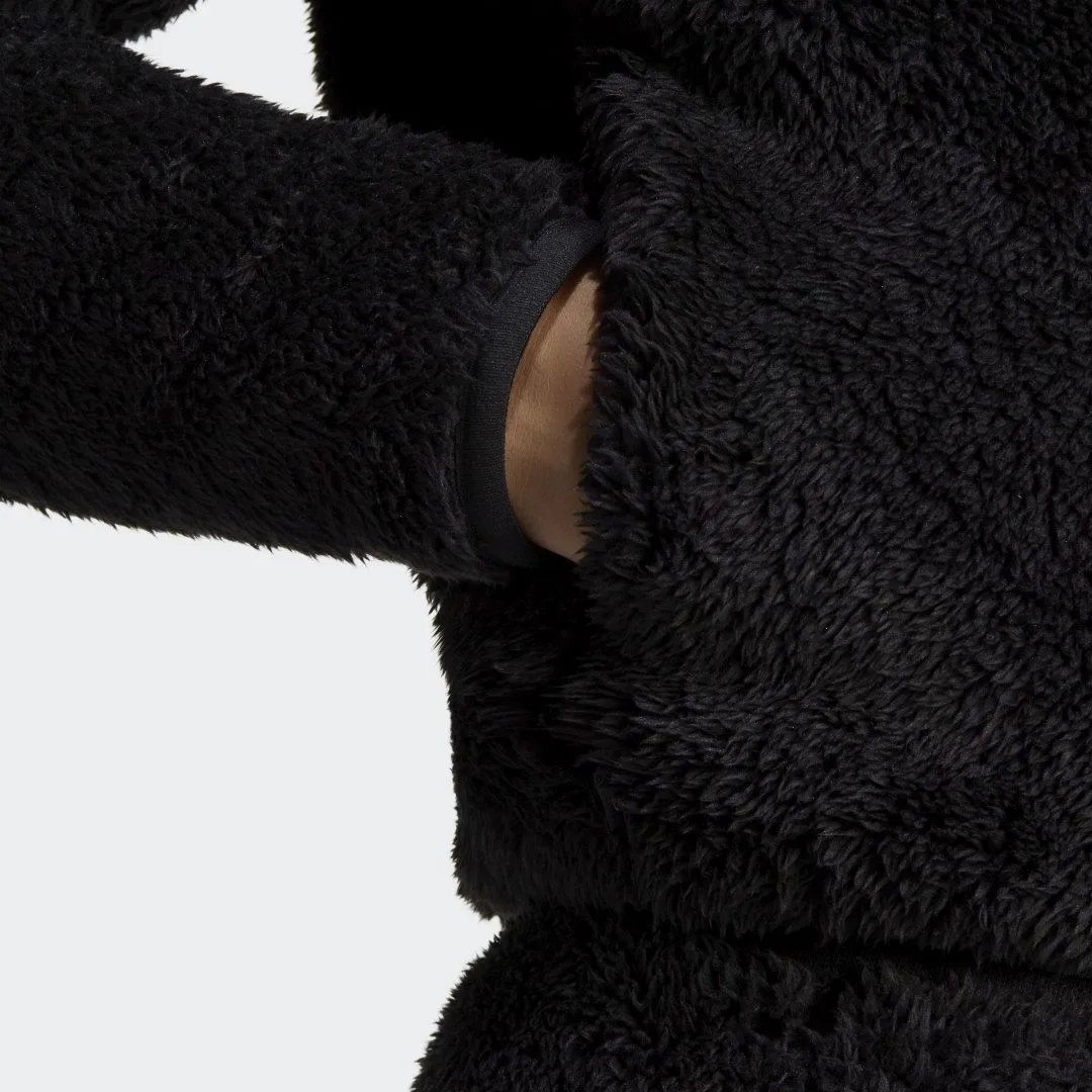 adidas Originals Top Essentials+ Fluffy Teddy Slim Zip
