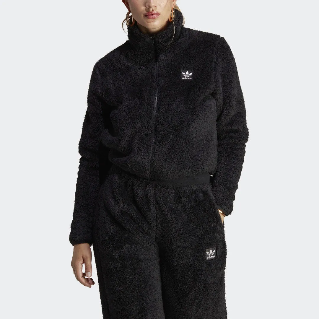 adidas Originals Top Essentials+ Fluffy Teddy Slim Zip