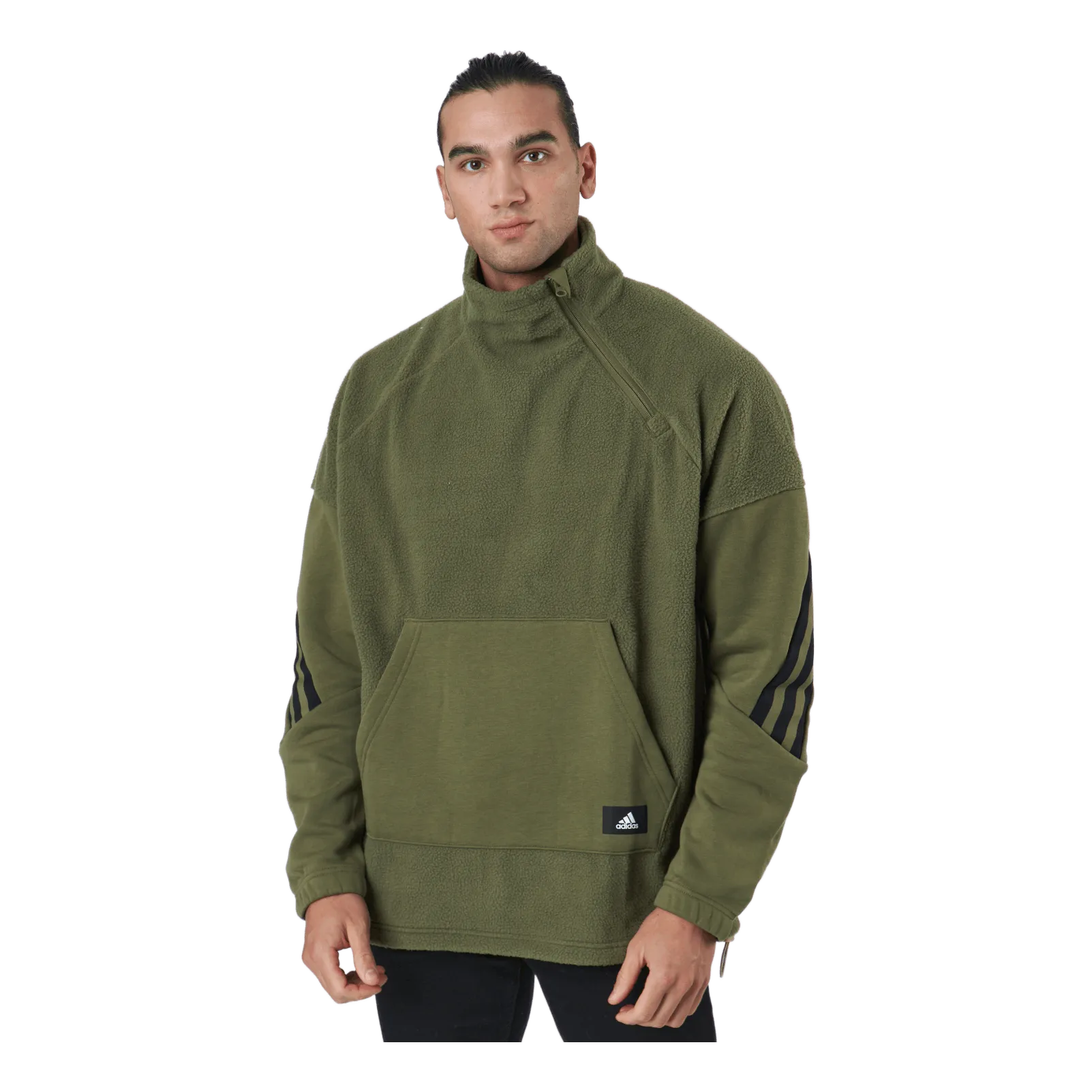 ADIDAS SPORTSWEAR FUTURE ICONS WINTERIZED 1/4ZIPTOP FOCUS OLIVE