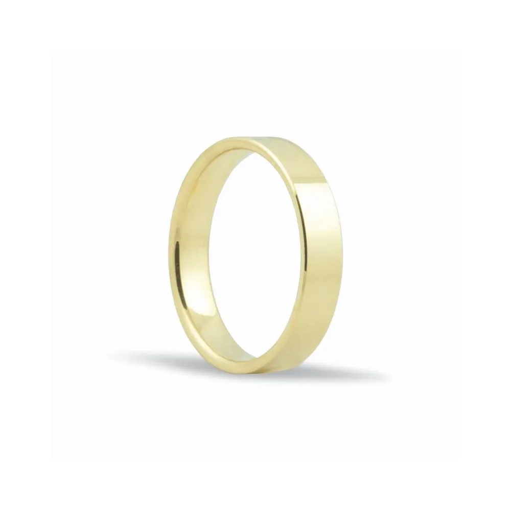 Alianza de oro 18K de 4 mm y acabado brillo