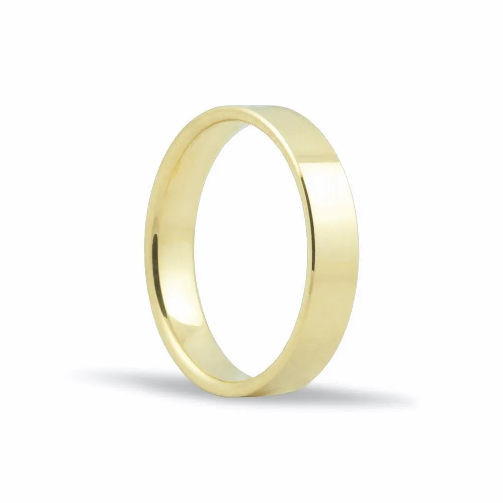 Alianza de oro 18K de 4 mm y acabado brillo
