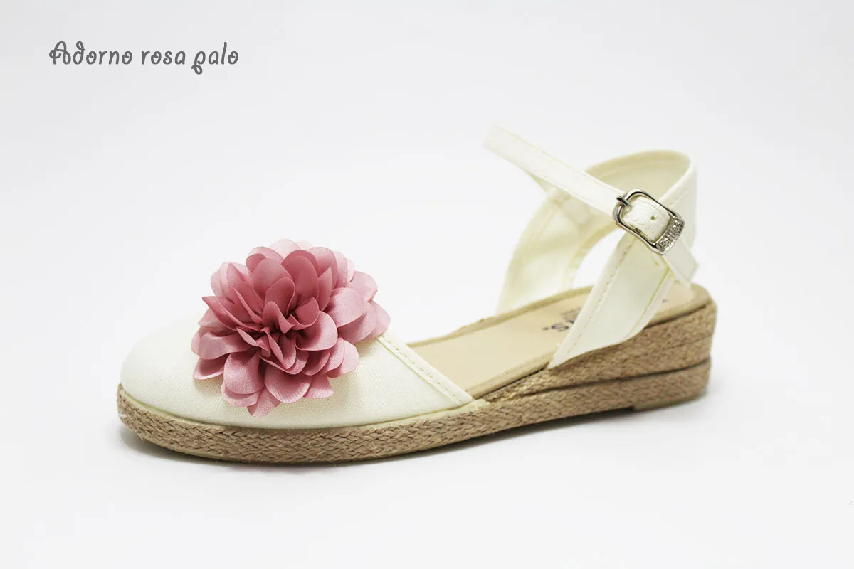 Alpargatas cuña con flor a elegir niña