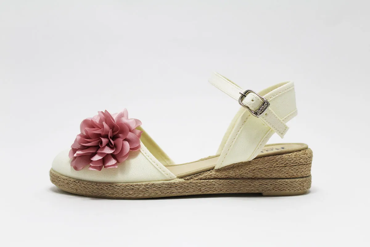 Alpargatas cuña con flor a elegir niña