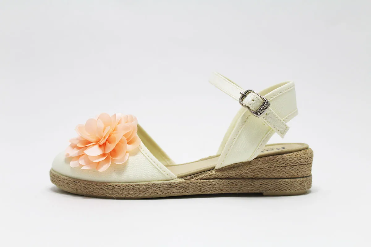 Alpargatas cuña con flor a elegir niña