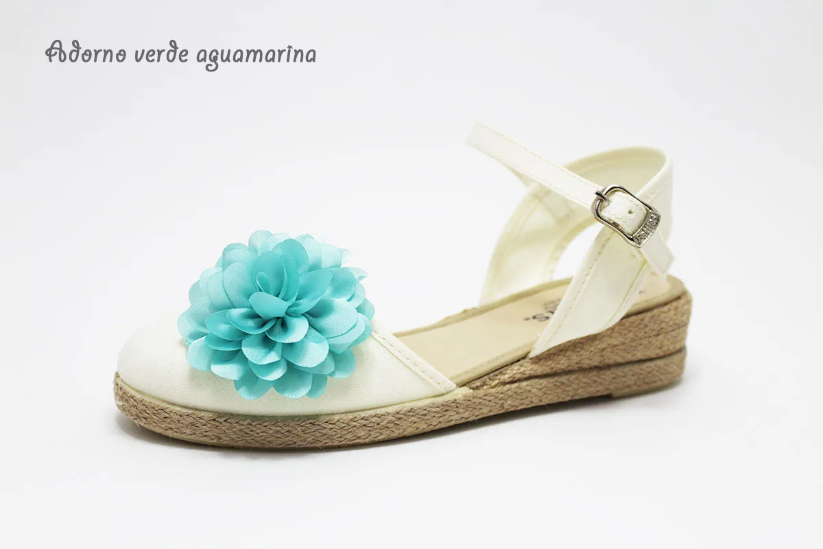Alpargatas cuña con flor a elegir niña