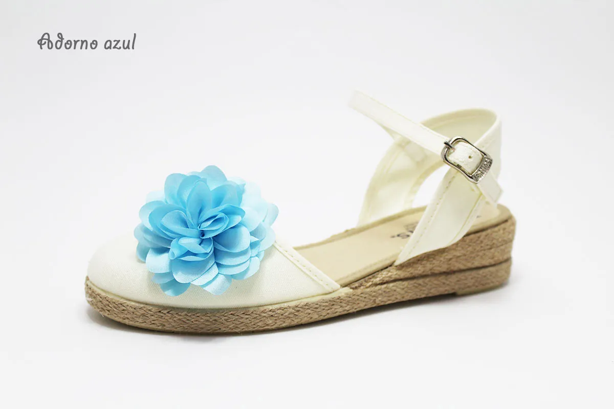 Alpargatas cuña con flor a elegir niña