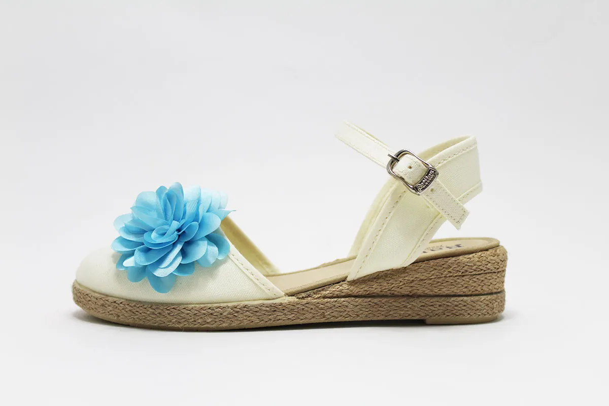Alpargatas cuña con flor a elegir niña