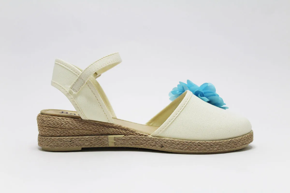 Alpargatas cuña con flor a elegir niña
