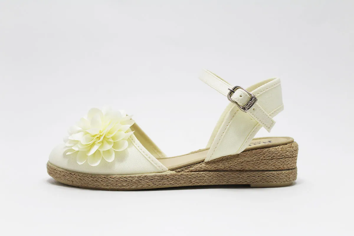 Alpargatas cuña con flor a elegir niña