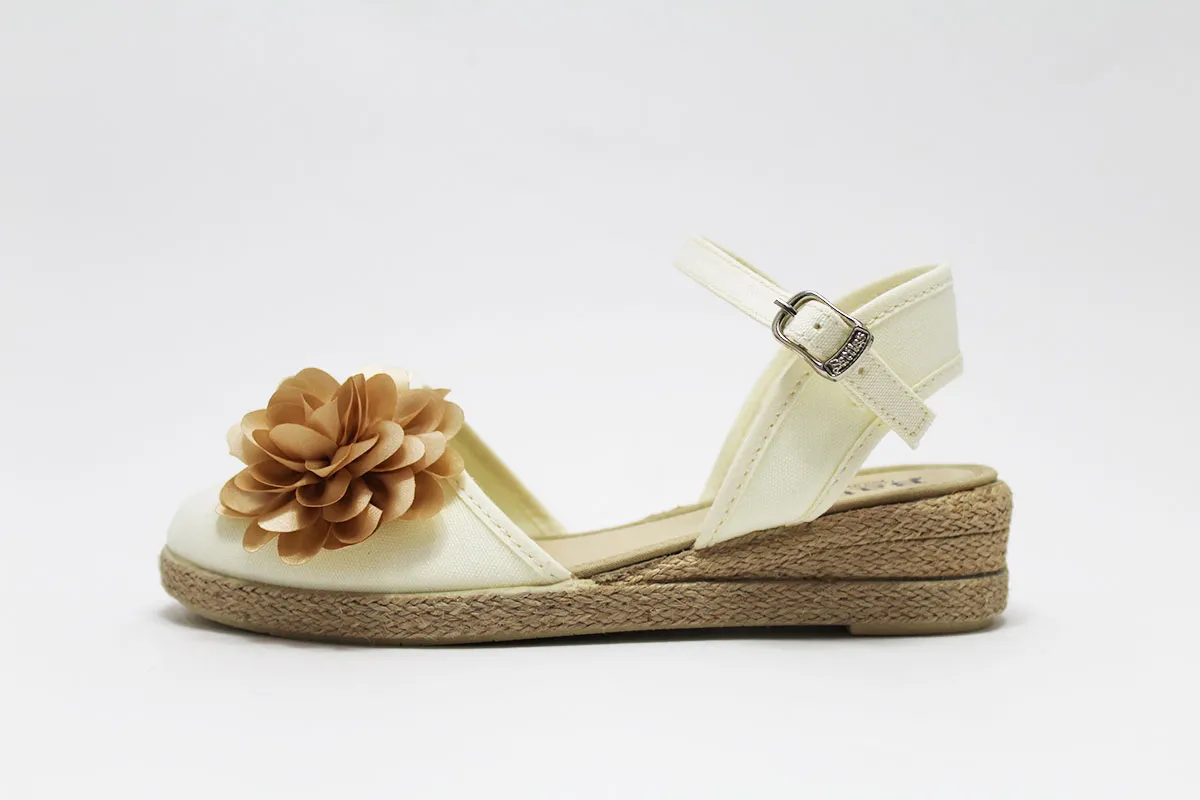 Alpargatas cuña con flor a elegir niña