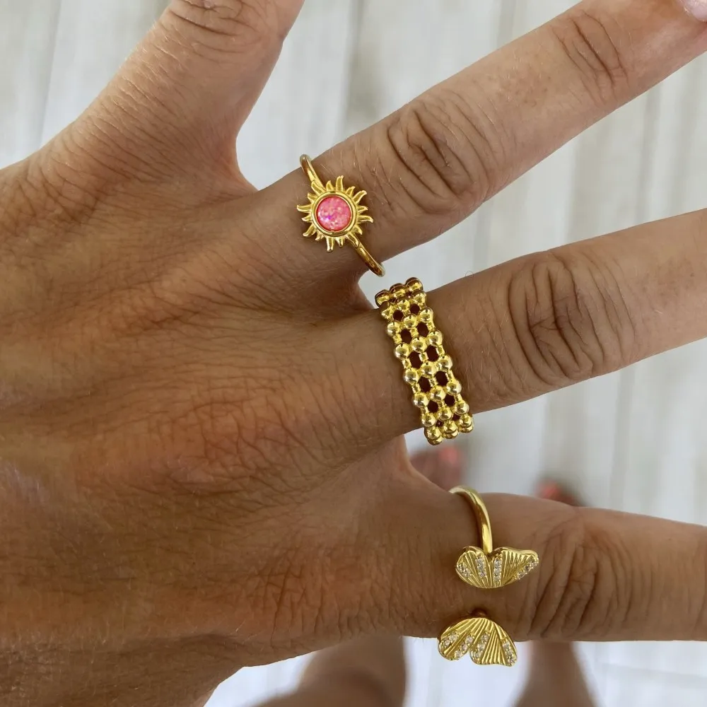 Anillo Creta Ópalo Rosa Oro