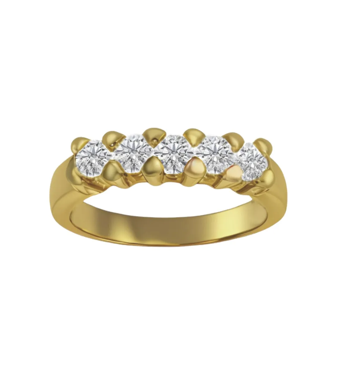 ANILLO DE COMPROMISO MEDIA ALIANZA ORO AMARILLO 18K 014_43730