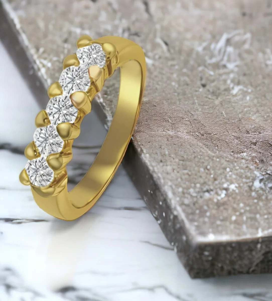 ANILLO DE COMPROMISO MEDIA ALIANZA ORO AMARILLO 18K 014_43730