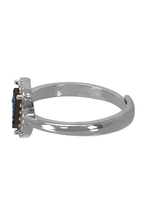 ANILLO DE PLATA áGATA DRUSA TONO AZULADO 248_04056