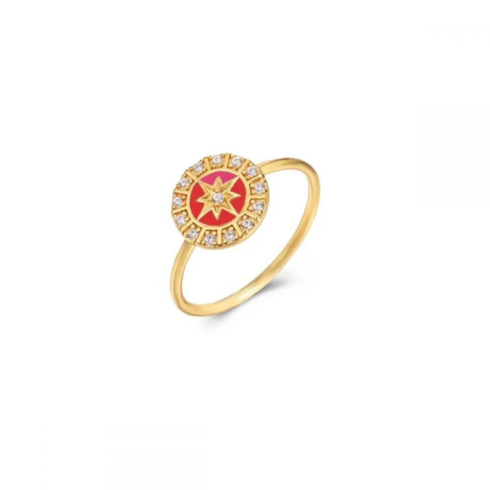 Anillo Glow Rojo Oro