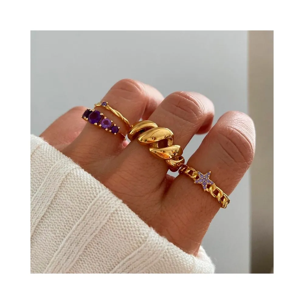 Anillo Links Star Amatista Oro
