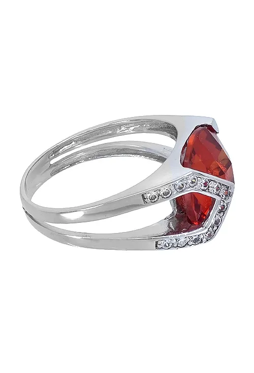 ANILLO ORO BLANCO 18 KTES CON CITRINO Y CIRCONITAS 146_H091CI