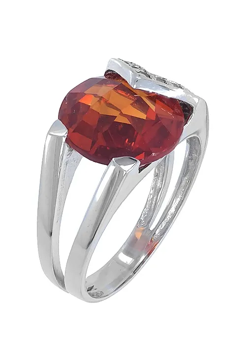 ANILLO ORO BLANCO 18 KTES CON CITRINO Y CIRCONITAS 146_H091CI