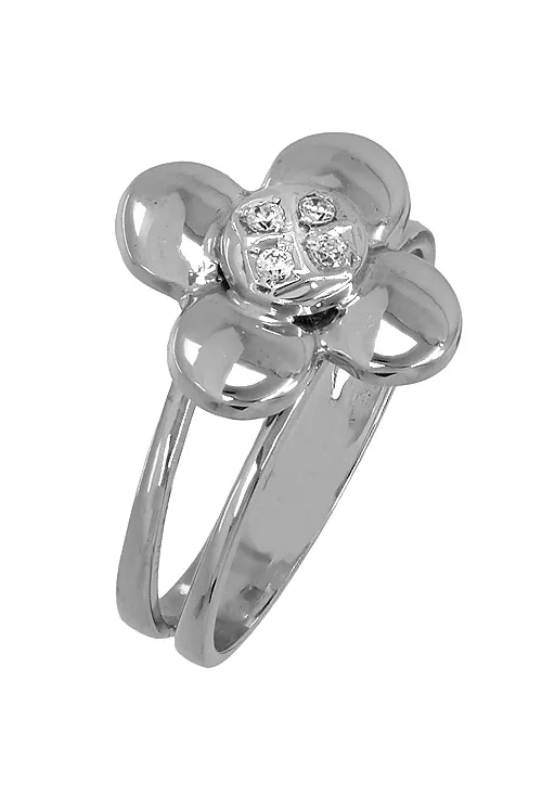 ANILLO ORO BLANCO FORMA FLOR CON CIRCONITAS 146_1999SOB
