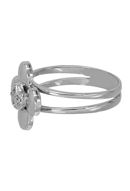 ANILLO ORO BLANCO FORMA FLOR CON CIRCONITAS 146_1999SOB