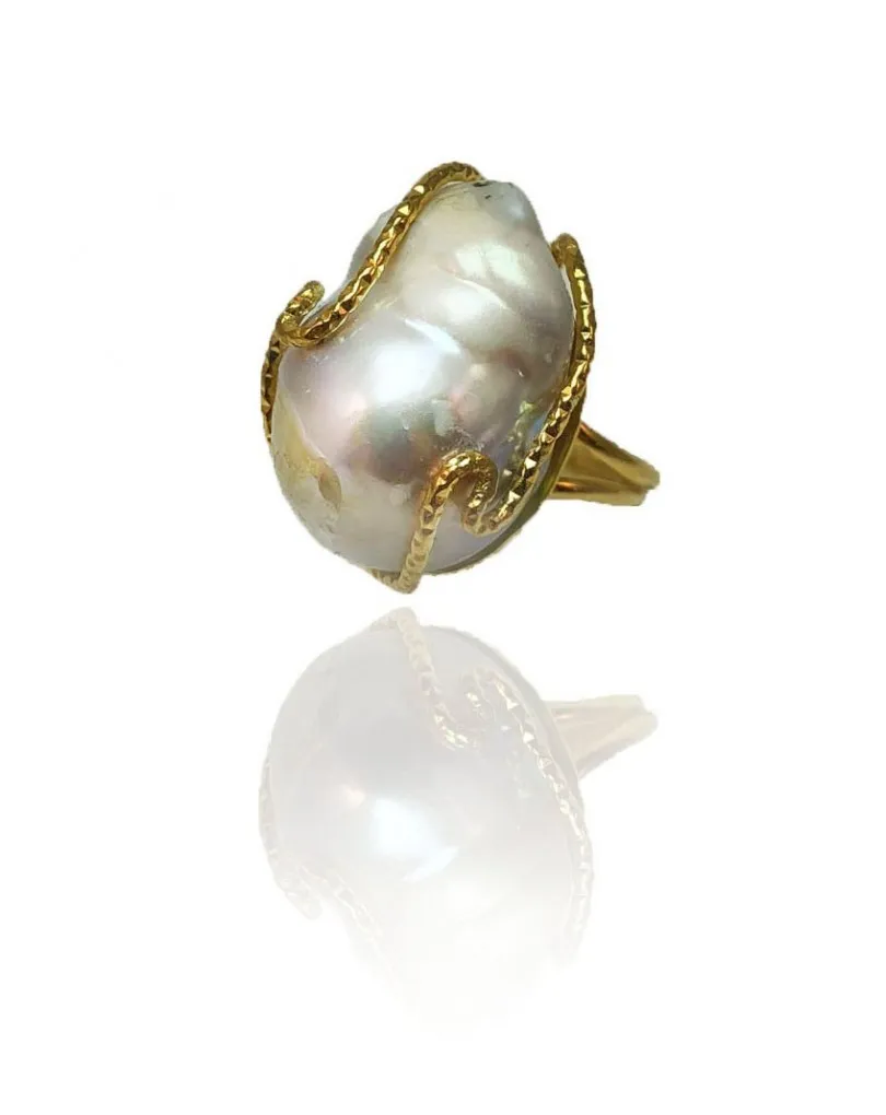 ANILLOS ORIGINALES CON PRECIOSA PERLA BARROCA, AUSTABLE A TU DEDO