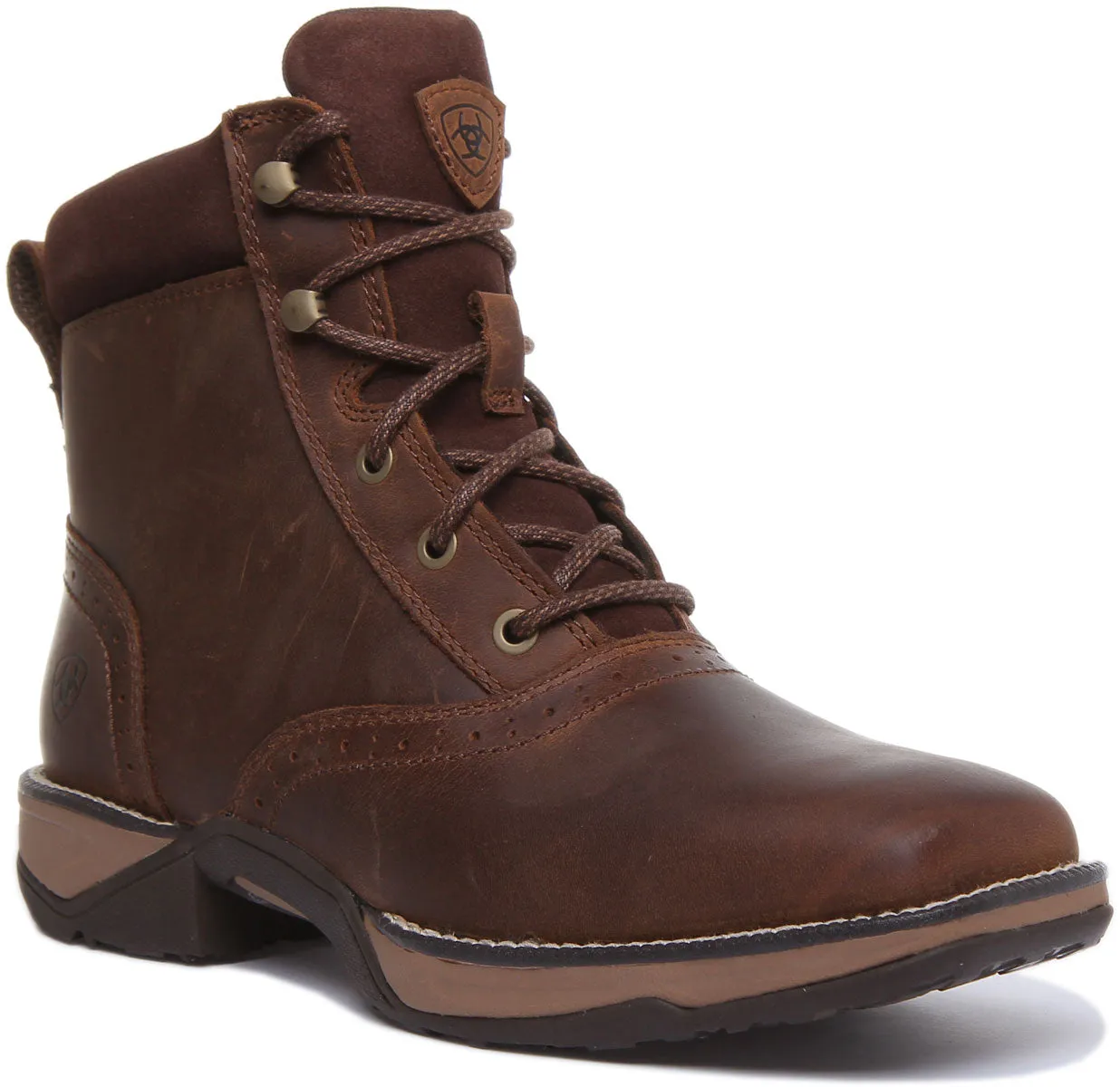 Ariat Anthem Lacer Botines de piel con cordones para mujer en marrón oscuro