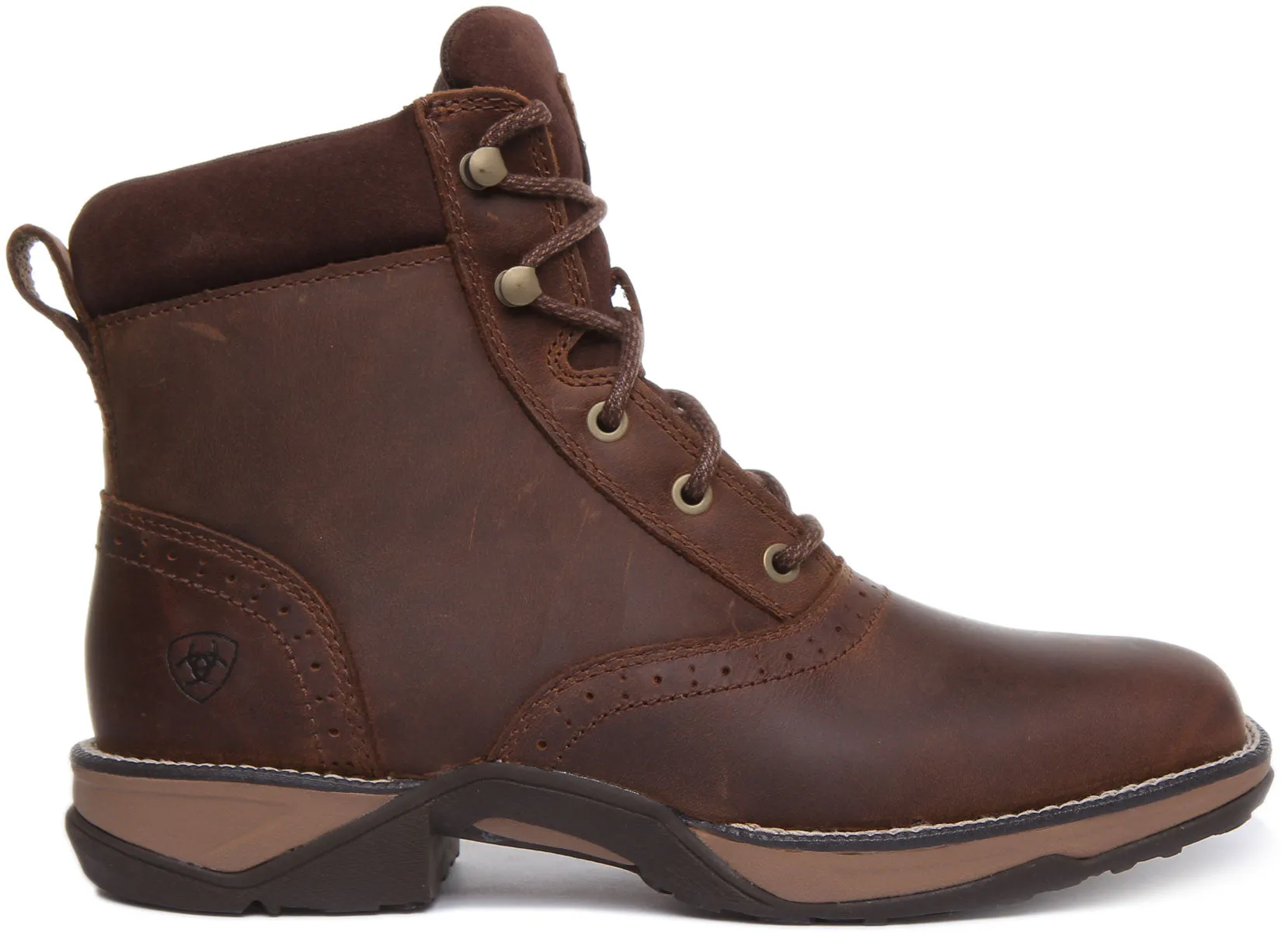 Ariat Anthem Lacer Botines de piel con cordones para mujer en marrón oscuro