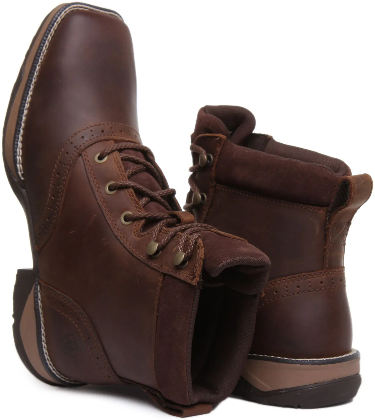 Ariat Anthem Lacer Botines de piel con cordones para mujer en marrón oscuro