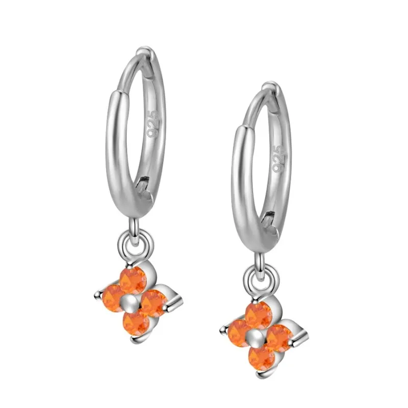 Aro con Estrella 4 Circonitas Naranja