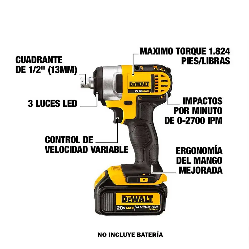 ATORNILLADOR DE IMPACTO BRUSHLESS DEWALT DCF7871BB3 SIN BAT