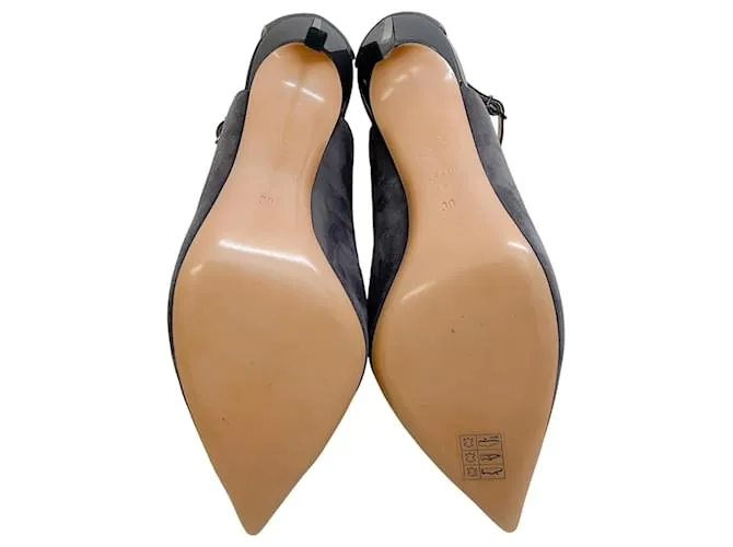 Autre Marque Shooties Casadei Gravity de gamuza gris y charol con correa en el tobillo 
