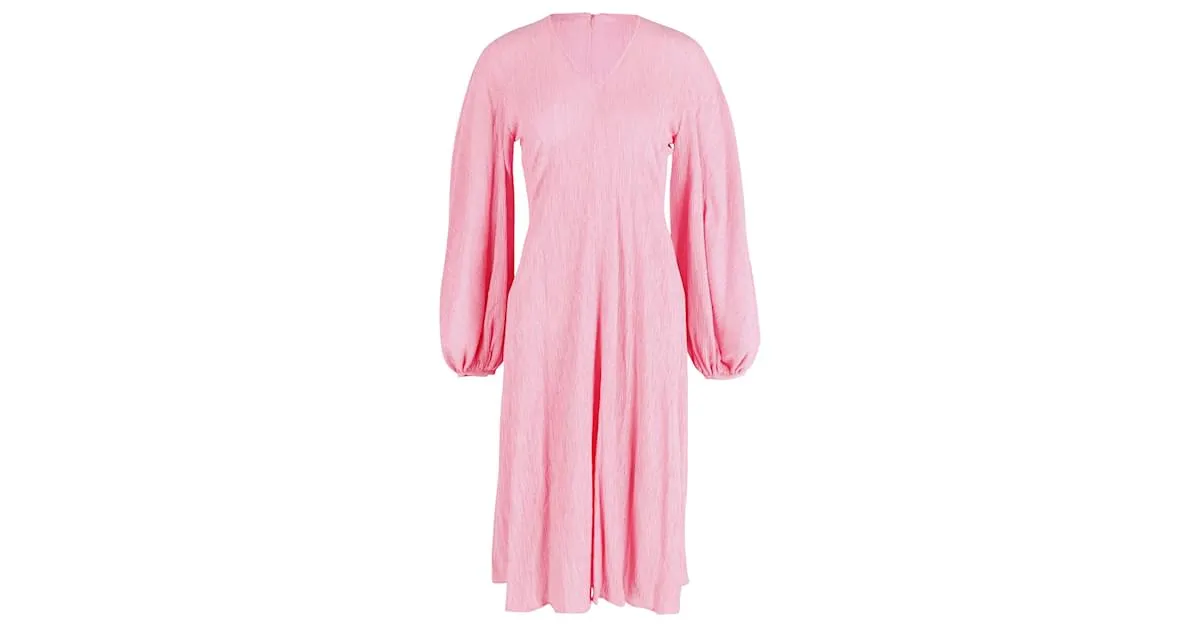 Autre Marque VESTIDO MIDI DE MANGA LARGA AVOLADA STIN GOYA EN LYOCELL ROSA 