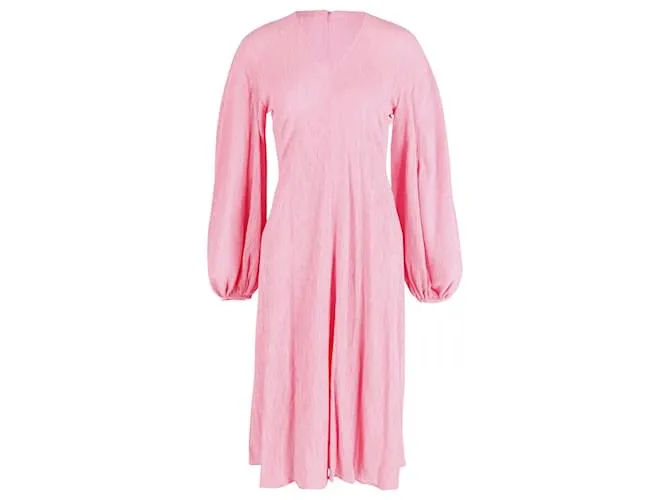 Autre Marque VESTIDO MIDI DE MANGA LARGA AVOLADA STIN GOYA EN LYOCELL ROSA 