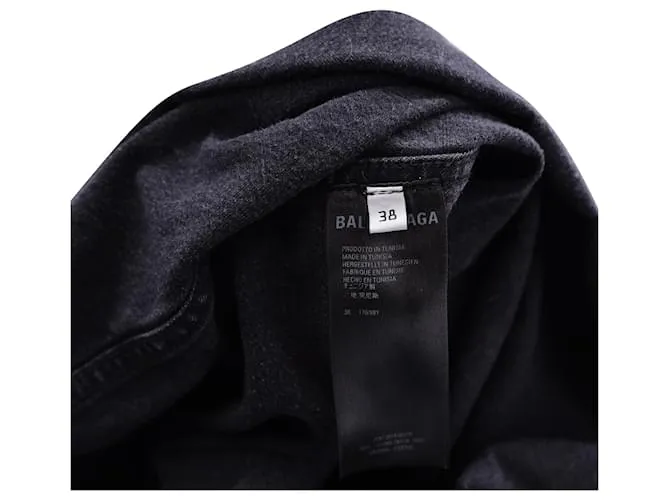 Balenciaga Camisa vaquera lavada con logo estampado en algodón negro 