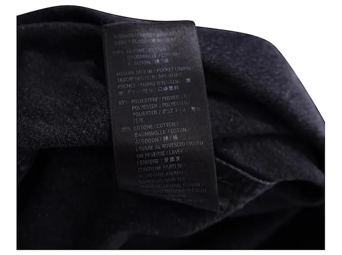 Balenciaga Camisa vaquera lavada con logo estampado en algodón negro 
