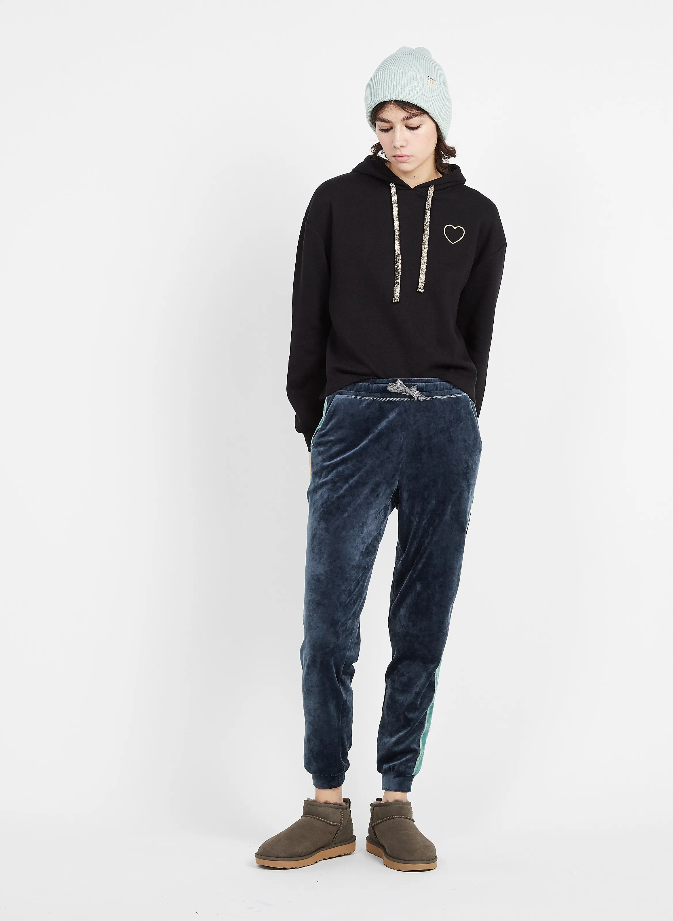 BANANA MOON QUICKLY WILDLAK  PANTALóN DE JOGGING DE TERCIOPELO EN AZUL