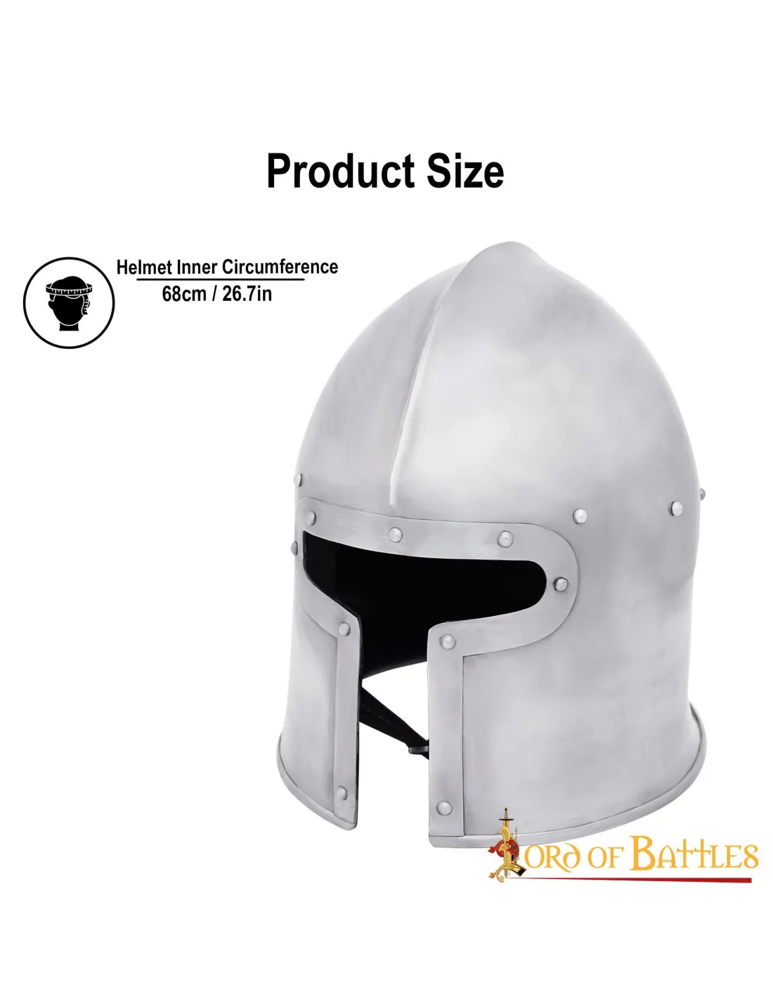 Barbuta medieval estilo Italiano siglo XV (16 g. )