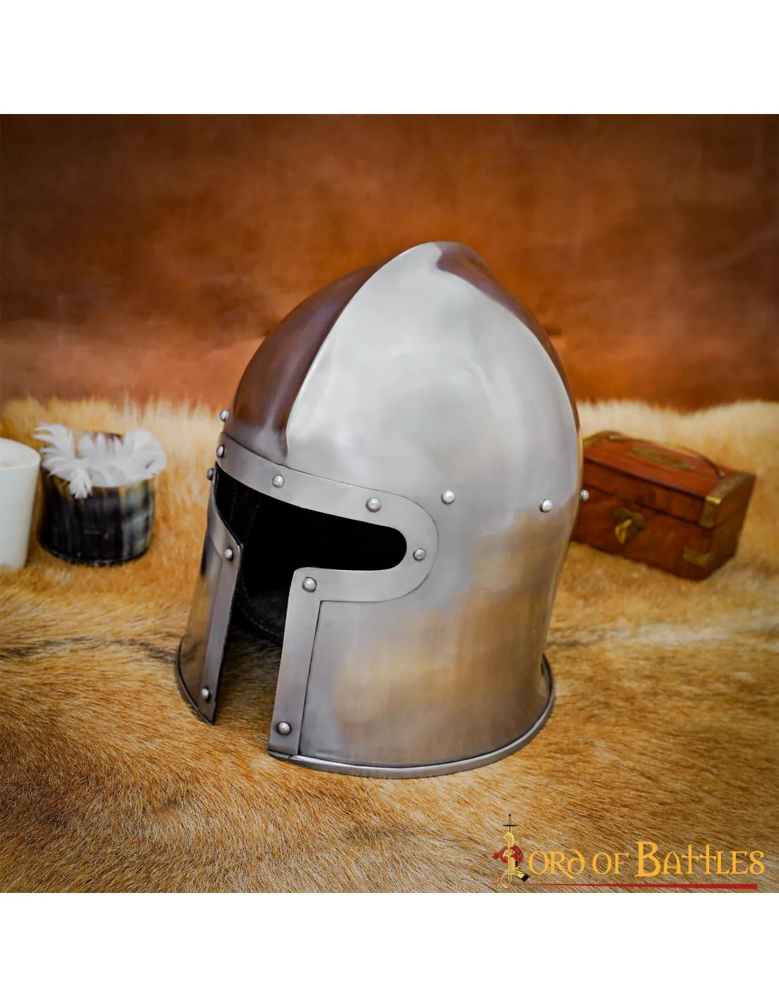 Barbuta medieval estilo Italiano siglo XV (16 g. )