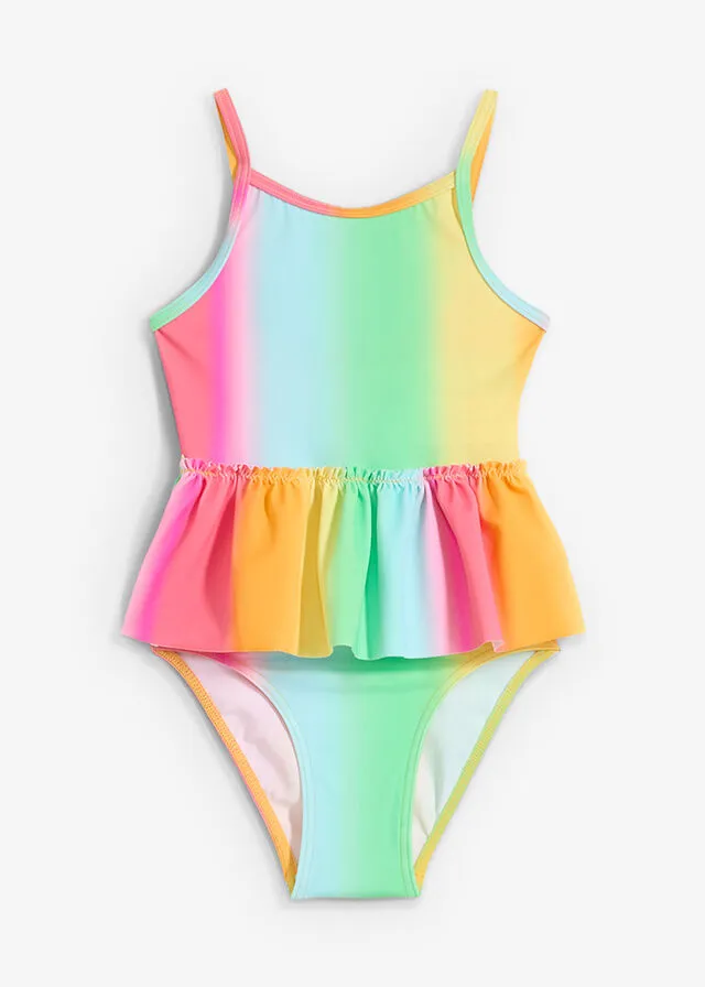 Bañador de poliamida reciclada para niñas Multicolor estampado