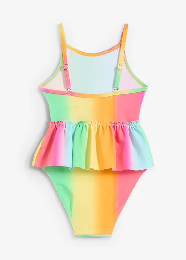 Bañador de poliamida reciclada para niñas Multicolor estampado