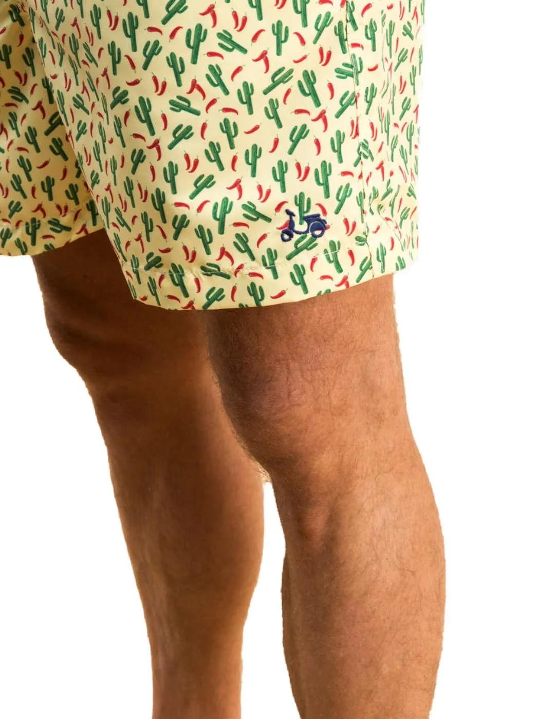 Bañador Scotta amarillo con cactus ajustable para hombre