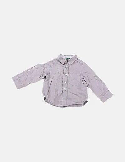 Benetton Camisa gris denim